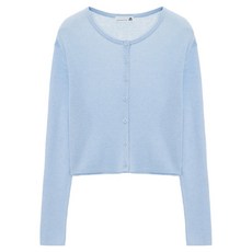 BASIC HOUSE 女款透視半短版長袖開襟衫 LZCD3201