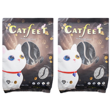 Catfeet 黑鑽活性碳貓砂 強效除臭凝結 添加活性碳顆粒 澎潤土製作, 咖啡, 4.5kg, 2袋