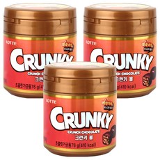LOTTE樂天 CRUNKY巧克力球 包覆玉米脆片 酥脆感十足, 76g, 3罐