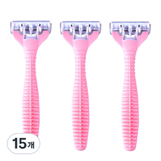 솔룸 여성용 겨드랑이 털 제모 면도기 핑크, 1개입, 15개