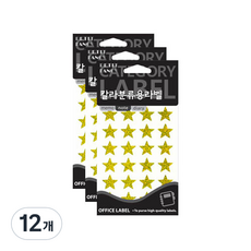쁘띠팬시 칼라분류용 라벨 금색 HR352, 7개입, 12개