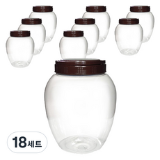 透明醃漬罐+黑色蓋子組, 18組