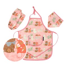코니아일랜드 유아용 방수 앞치마 + 토시 + 두건 세트