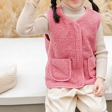 woojooi 兒童蓬鬆拉鍊毛絨背心