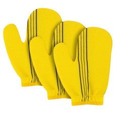 Cozywell 搓澡巾手套 WA5003, 黃色, 3個, 1入