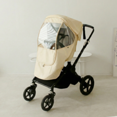 momnoko 嬰兒車素色防風罩, 奶油米色, 1個
