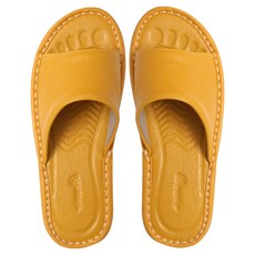 真皮牛皮防滑室內拖鞋 LS07, 黃色, 1雙