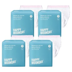 HappyMoonday 有機純棉褲型夜用衛生棉, 中型, 6入, 4套