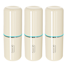 FAmILyLIFE 生活 簡約旅行用洗漱收納牙刷杯組 A-191-Y 黃銀色, 3個, 165g