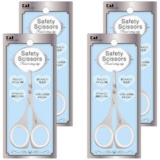 카이 safty 미용가위 끝이 뭉툭한 타입 수지 링 부착 KQ3114, 4개