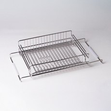 JVR 2合1全不鏽鋼滑動式碗盤瀝水架 置放型, 1個, 單一顏色, 1層