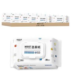優全生活 濕式衛生紙80抽(送小包10抽), 2包, 5組