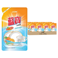 藍寶 台灣公司貨 洗碗精補充包 柑橘香, 800g, 12包