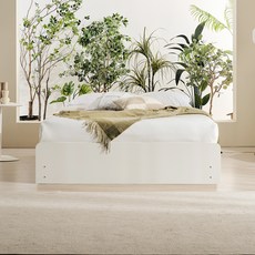 쉐우드 앤디 무헤드 4단서랍 멀티수납형 침대 프레임 + 독립스프링 유로탑 매트리스 세트 방문설치, 화이트, 350mm