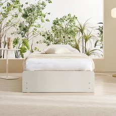 쉐우드 앤디 무헤드 4단서랍 멀티수납형 침대 프레임 + 하이퍼 스프링 유로탑 매트리스 세트 방문설치, 화이트, 350mm