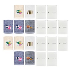 송월타월 명절놀이 세면타올 160g 40수 면사 10p + 케이스 세트, 랜덤발송(수건), 1세트