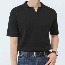 맨타임 남성용 EIA 린넨 카라 반팔니트