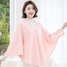 JOYMULTI 開襟鈕扣圓領防曬哺乳巾 開放式莫代爾