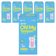 화이트 오마이 탐폰 삽입형 생리대, 레귤러, 8개입, 6개