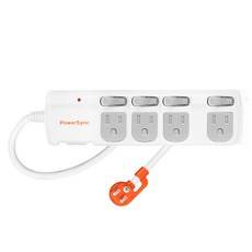 PowerSync 群加 5開4插防塵防雷擊抗搖擺延長線 TPS354DN9018, 1.8m, 1個, 白色