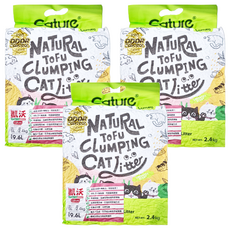 cature 天然豆腐凝結貓砂 9.6L (2.4kg), 綠茶, 3包