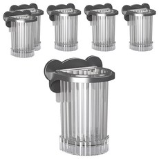 生活共感 飯店式瀝水壁掛牙刷架, 6個, 黑色