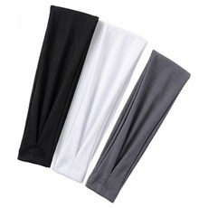 앞날창창 남자 스포츠 헤어밴드 러닝용 3종 세트, 블랙, 화이트, 그레이, 1세트