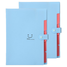 아코디언 바인더 파일 정리함, 블루, 2개