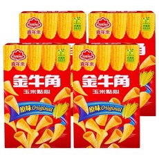 喜年來 金牛角 玉米點心 原味, 台灣經典零食 金黃香脆, 60g, 4盒