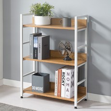 Tres Belle 鐵製木質收納架, 柚木白, 3層