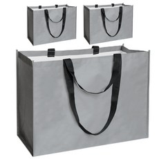 Marbella 啞光多用途防水帆布購物袋, 灰色, 3個