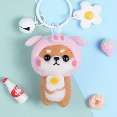 젊은이마켓 DIY 시바 니들 펠트 세트, 1세트, 돼지