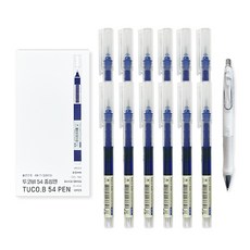 TUCO.B 中性筆 0.5mm 12入+鉛筆 隨機出貨, 藍色（中性筆），隨機發貨（銳利）, 1套