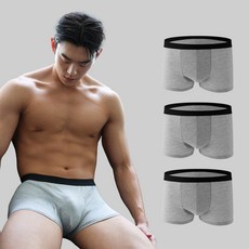 씨오브비 남성용 솔리드 블랙밴드 사각 드로즈 팬티 3매 세트