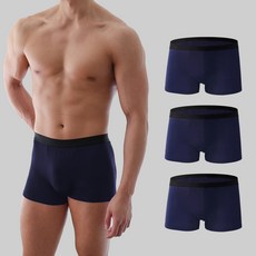 씨오브비 남성용 솔리드 블랙밴드 사각 드로즈 팬티 3매 세트