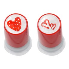 The Somssi 點點愛心萬年印章 2種套組, 1套, 紅色