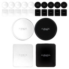 발론스 겔패드 차량용 스마트폰 거치대 사각 투명 + 검정 + 원형 투명 + 검정, 6세트, 혼합색상