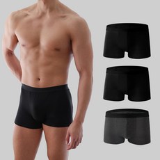 씨오브비 남성용 솔리드 블랙밴드 사각 드로즈 팬티 3매 세트