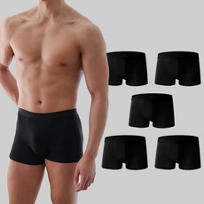 씨오브비 남성용 솔리드 블랙밴드 사각 드로즈 5매 세트