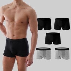 씨오브비 남성용 솔리드 블랙밴드 사각 드로즈 5매 세트