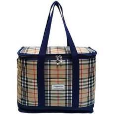 Lapejo 保溫保冷袋 XL + 肩背帶, 格紋米色, 1個