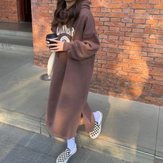 뮤리엘 유니버셜 빅사이즈 후드 롱기모 원피스