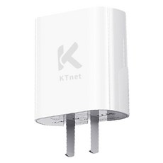 KTnet 廣鐸 UP202 雙USB 5V/2.4A充電器，台灣安規認證，國際通用電壓100~240V，PC防火材質, 白色