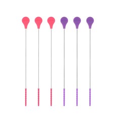 sillymann 鉑金矽膠吸管清潔刷 6入組, 1組, 淺紫色+淺粉色