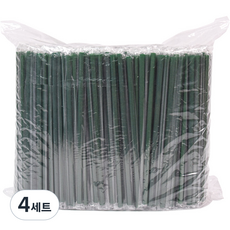 보니팩 개별포장 일자 스트로우 녹색 7 x 210mm, 500개입, 4세트