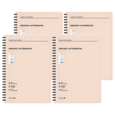 morning glory 4000 主題色彩線圈筆記本 20開, 隨機出貨, 4個