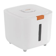 輕奢彈蓋儲糧桶 10L 透明視窗, 象牙白, 大號, 1個