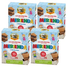 BIRBA Merienda 迷你綜合餅乾隨手包 西班牙128年家族零食大廠 四種不同形狀的巧克力餅乾 25g小包裝, 100g, 4盒