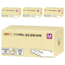comet 合成橡膠手套 200入, 中(M), 白色, 4盒