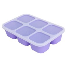 MARCUS&MARCUS 造型矽膠副食品分裝保存盒 6格, 紫色, 360ml, 1個